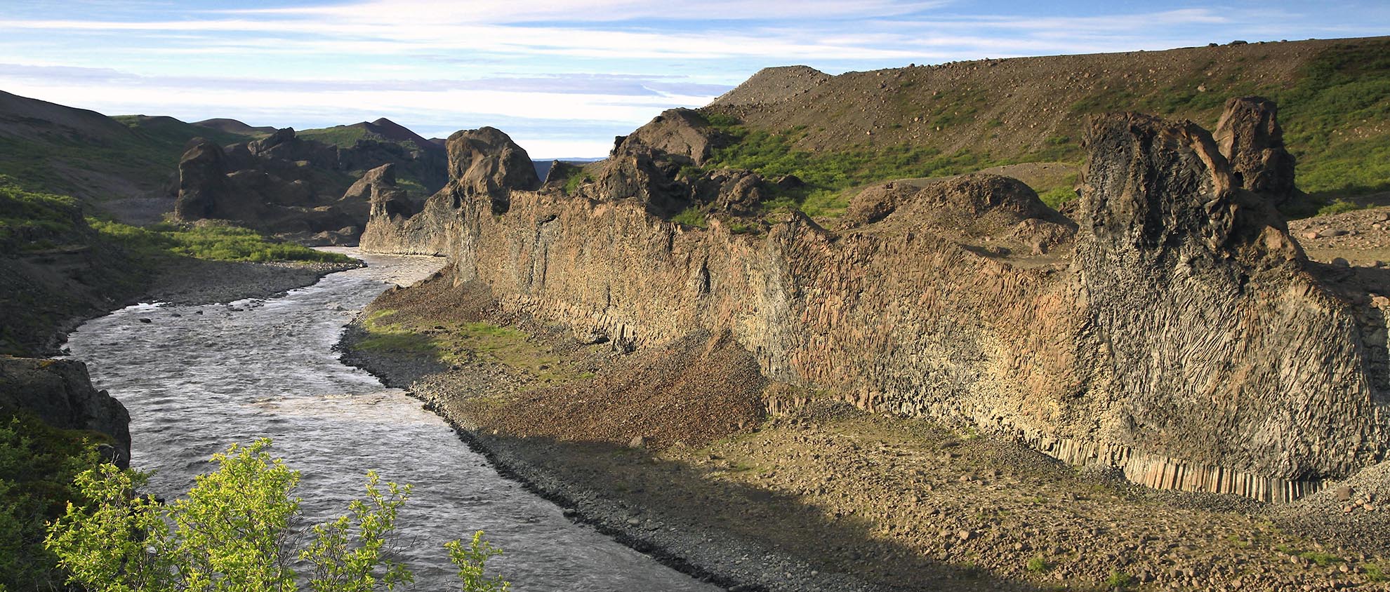 Hljóðaklettar is a cluster of ancient volcano plugs located within the magnificent Jökulsárgljúfur canyon, part of Vatnajökull National Park