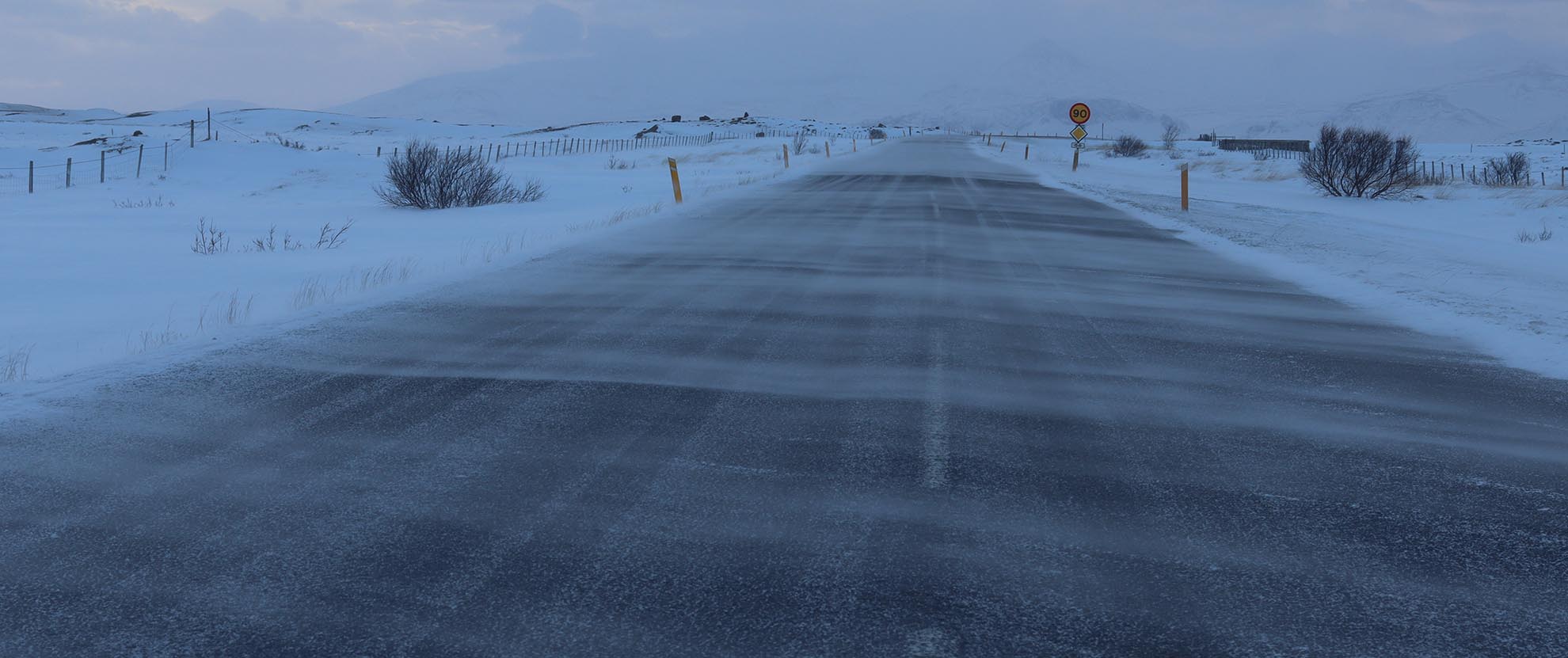 Driving in Iceland in January