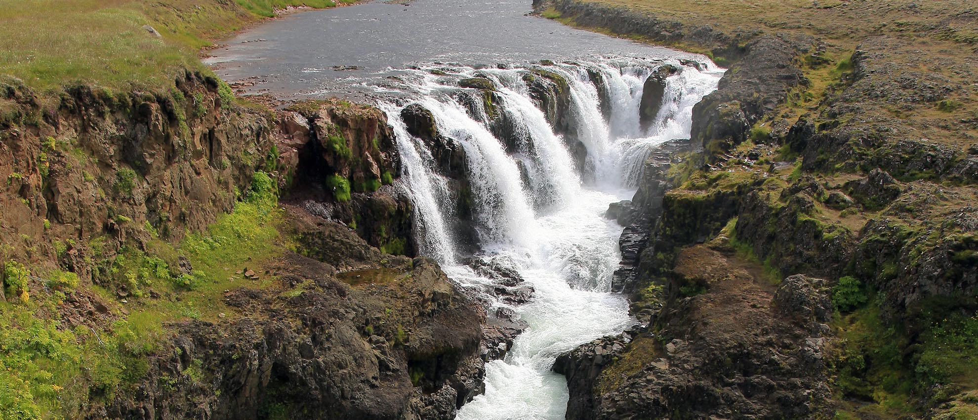 Kolugljúfur is a rugged canyon located in the Víðidalur valley in northwest Iceland.