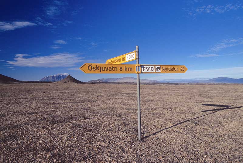 Road crossing on the way to Askja