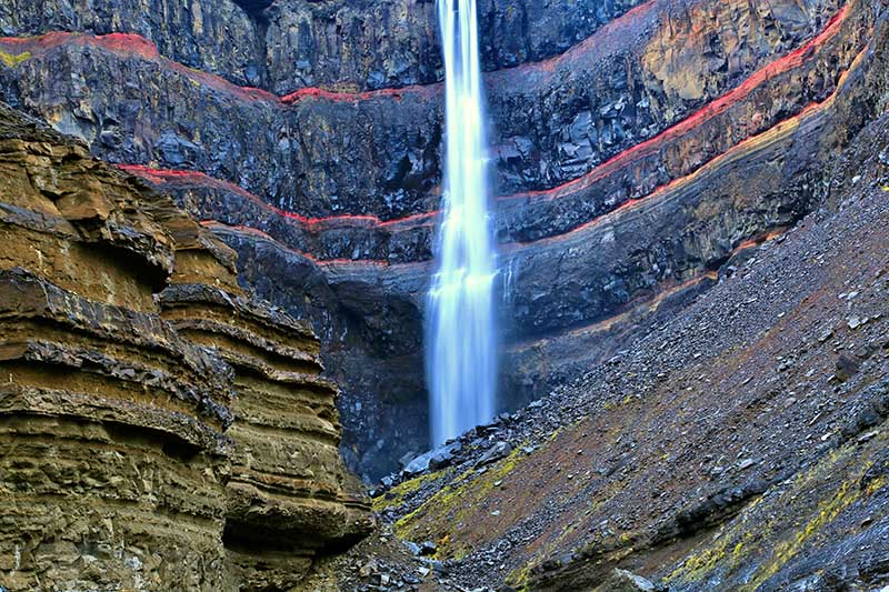 Hengifoss third tallest waterfall