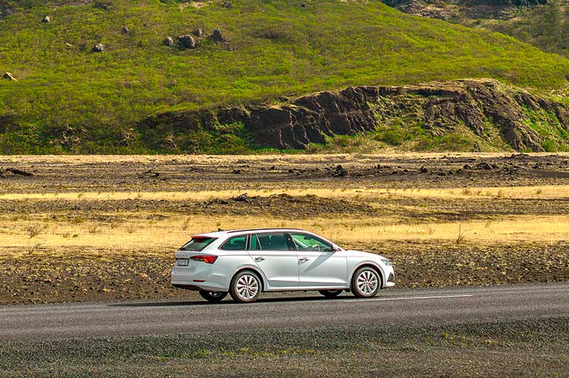 Rental car driving to Landeyjahöfn