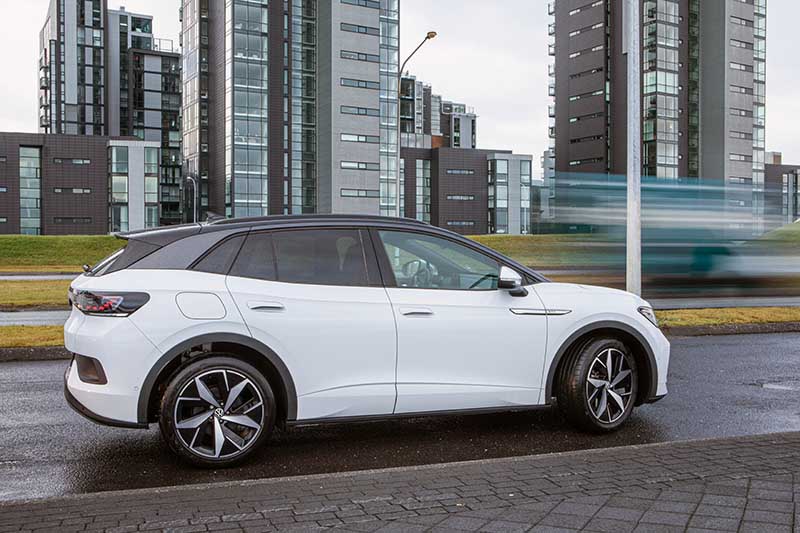 Volkswagen Electric Car in Downtown Reykjavik Iceland