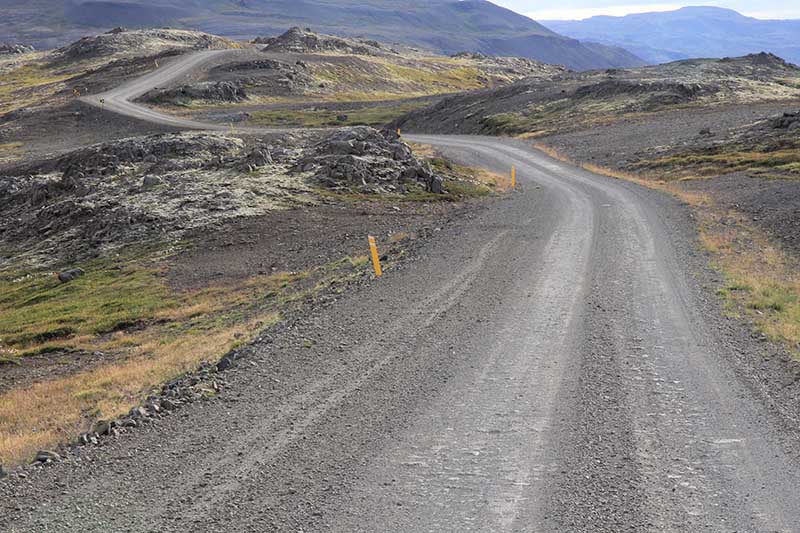 Winding Gravel Road in Iceland
