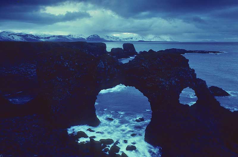 Gatklettur (Hole Rock) is the most famous landmark in Arnarstapi