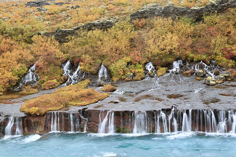 Hraunfossar Waterfals