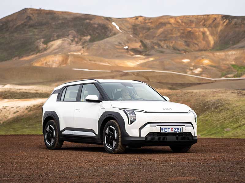 Kia EV3 From Holdur Europcar near Myvatn in North Iceland