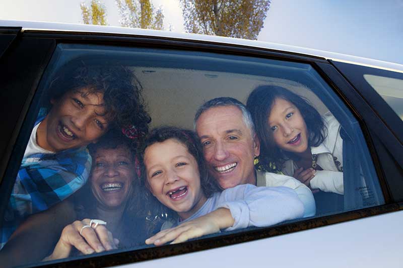 Family in a car