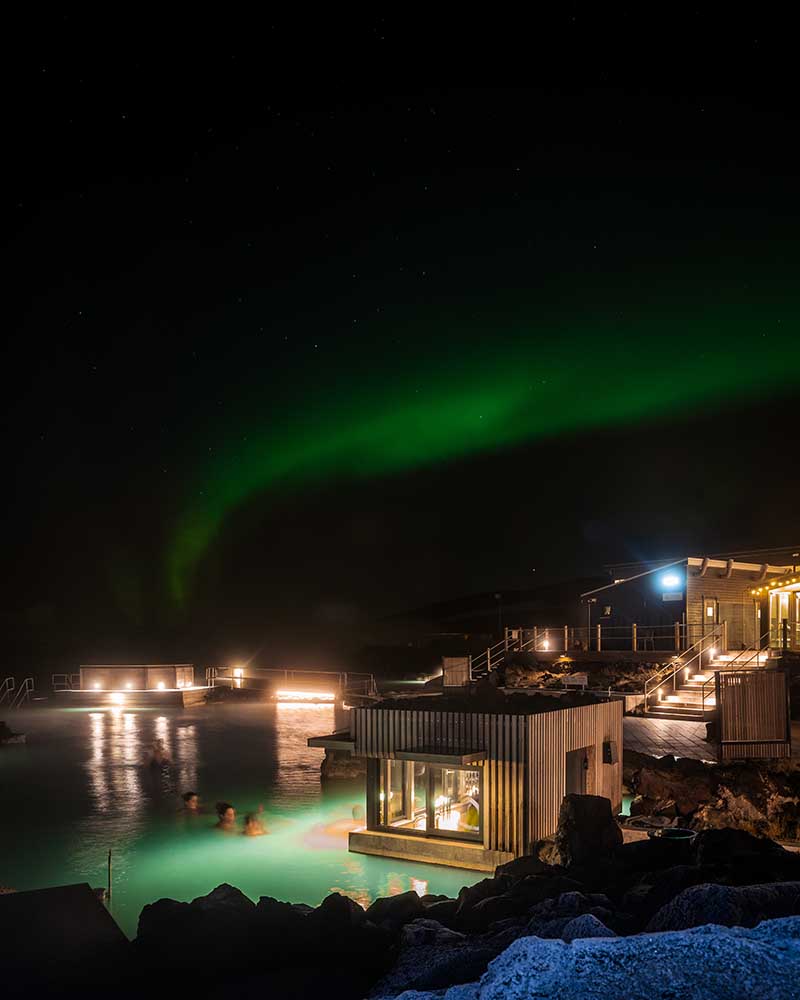Northern Lights Dancing Above Myvatn Nature Baths