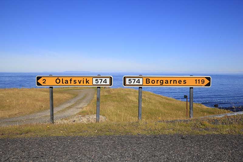 Snaefellsnes road sign
