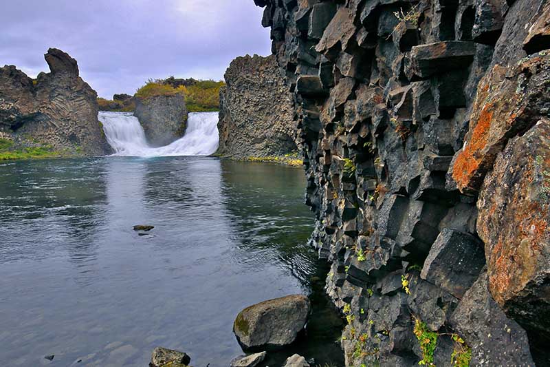 Hjálparfoss waterfall