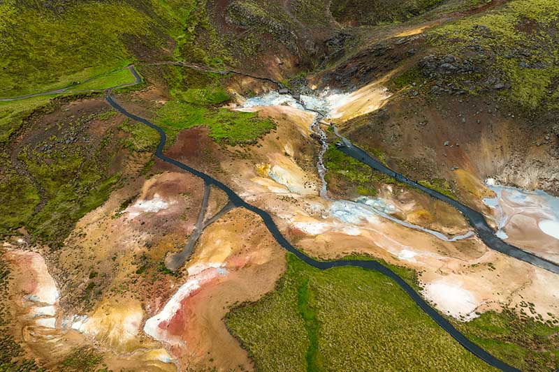 Iceland thermal activity and mudpots