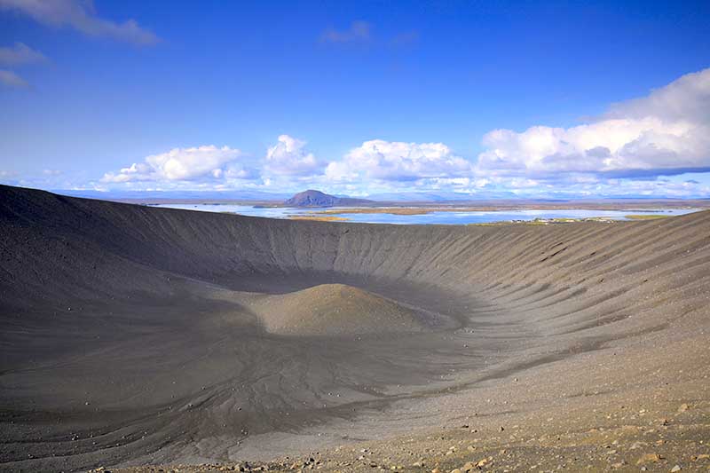 Hverfjall is a striking volcanic crater in North Iceland