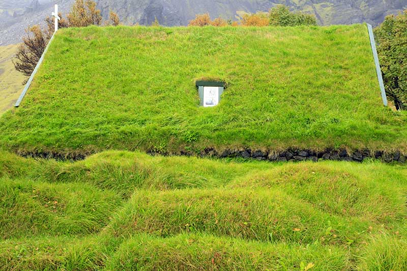 Hof turf church in southeast Iceland
