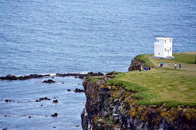 Latrabjarg Lighthouse, a striking landmark perched on the cliffs of the Westfjords