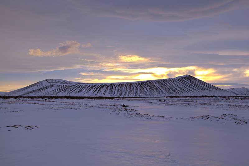 Hverfjall craterr in winter