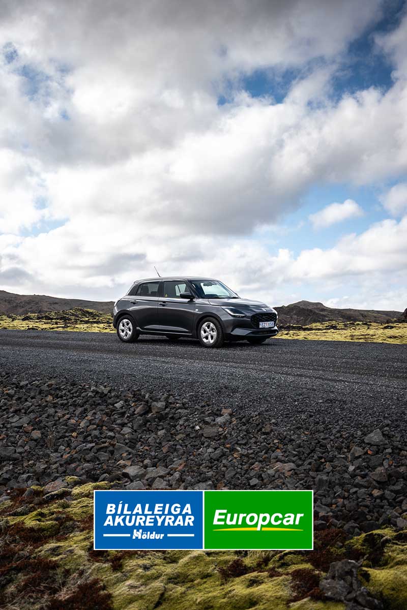 Suzuki Swift on gravel road in Iceland