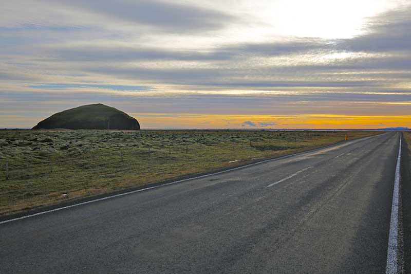 The Ring Road cuts directly through Eldhaun lava field