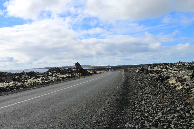 Car driving on Reykjanes