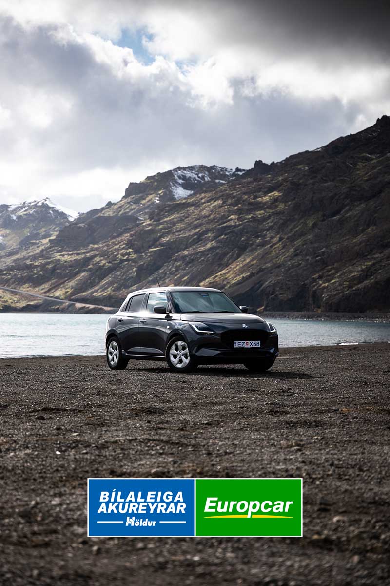 Suzuki Swift from Holdur Car Rental near Icelandic black-sand Beach