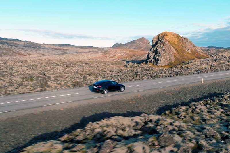 Tesla electric car rental in Iceland