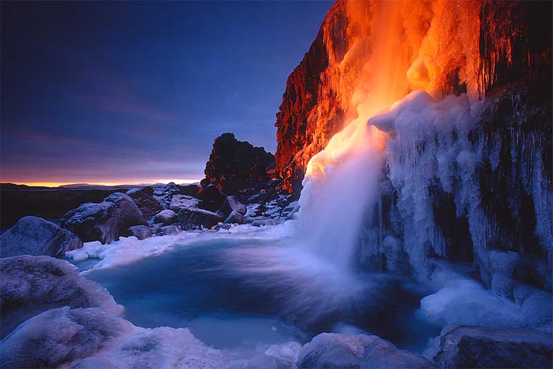 Iceland Frozen Waterfall