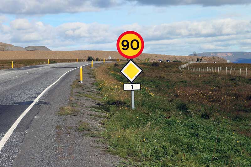 Speed limits are not constant in Iceland
