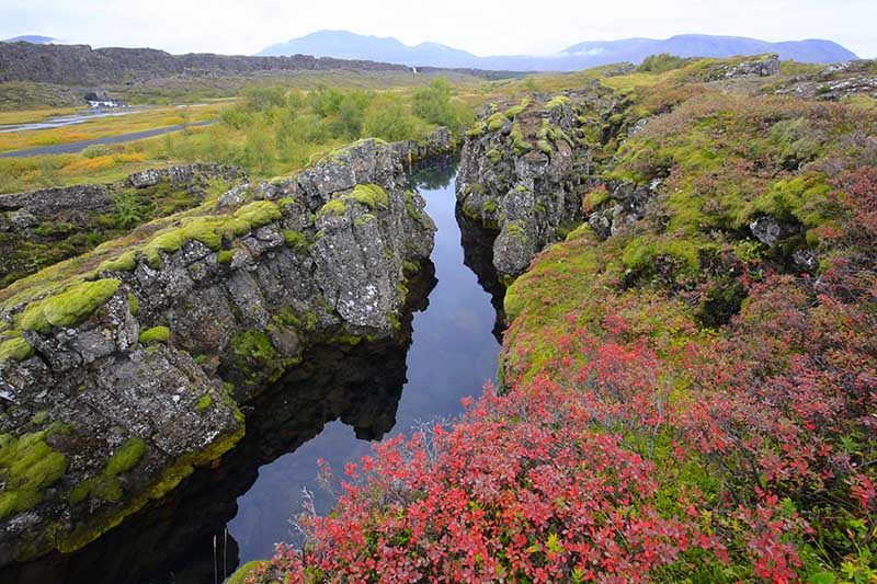 Oxararfoss seen from distance