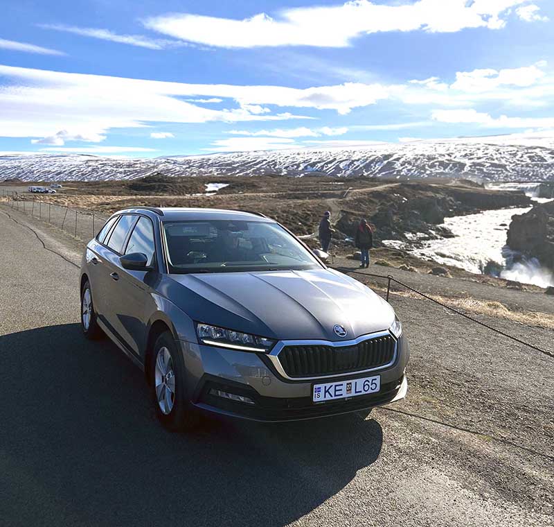 Skoda Octavia Combi Near Godafoss in North Iceland