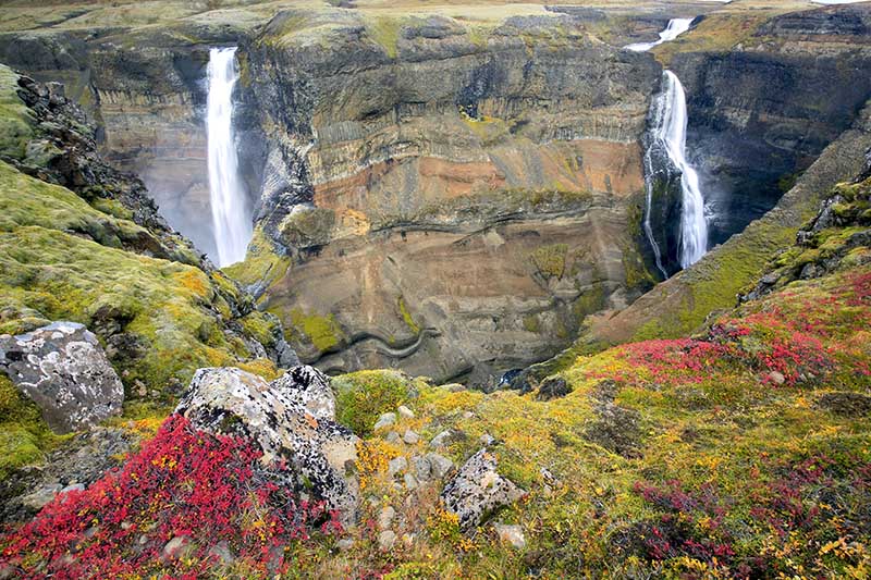 Haifoss and Granni Waterfalls