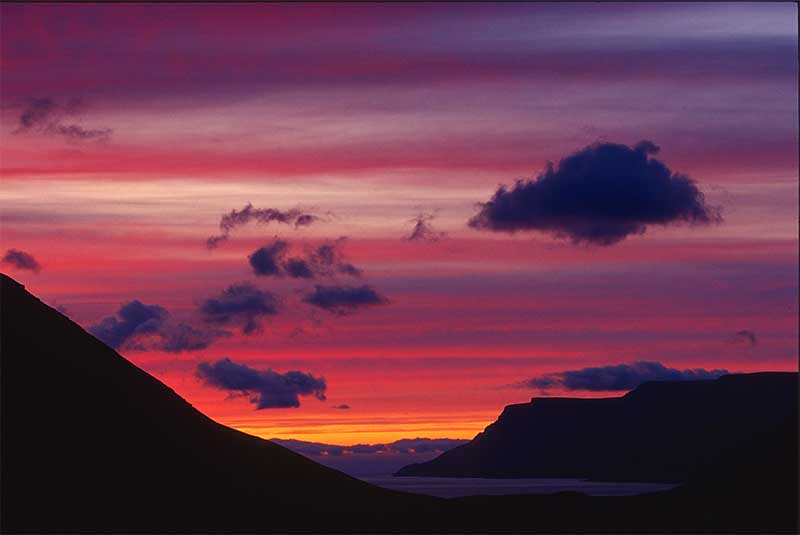 Beautiful clouds on the sky above Dýrafjörður