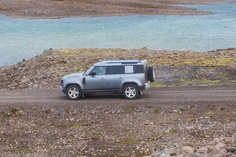 Land Rover Defender from Europcar Iceland in Westfjords Near Isafjordur