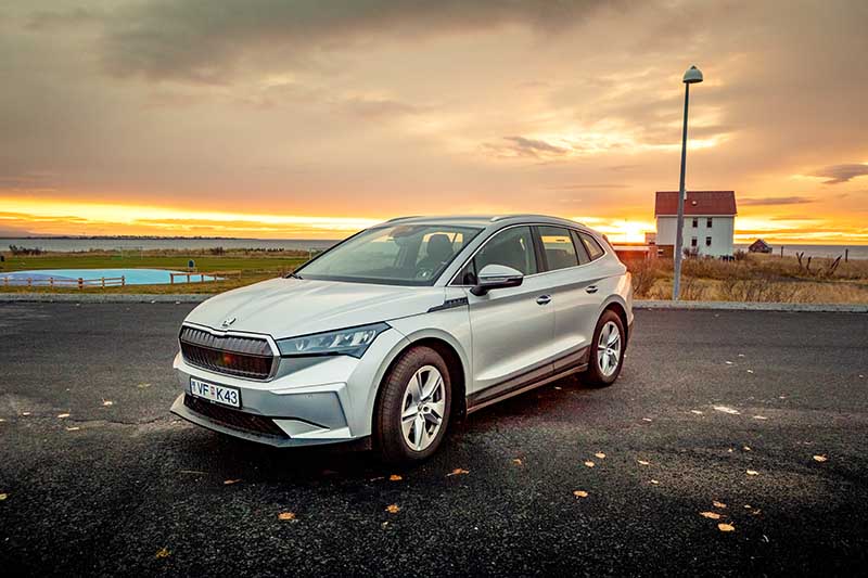 Skoda 100% EV rental car in Iceland