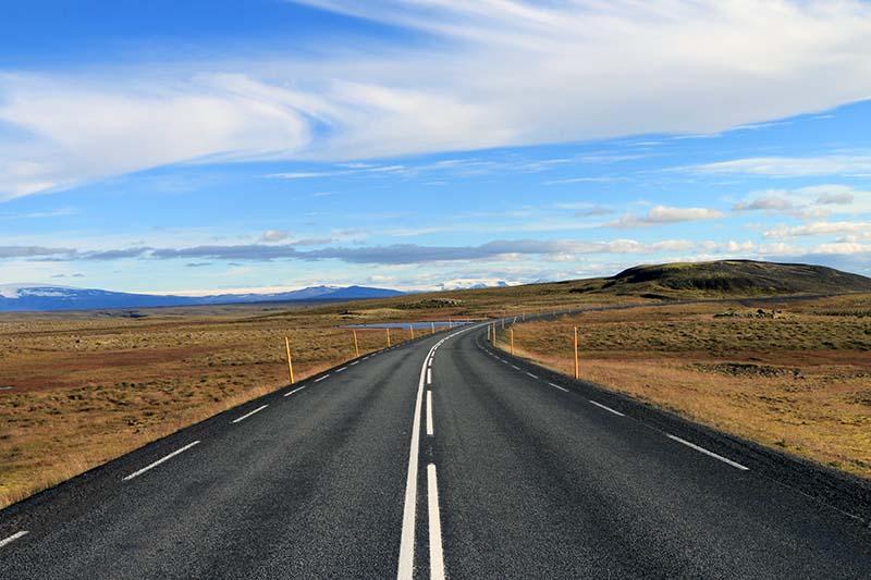 Paved road in Iceland