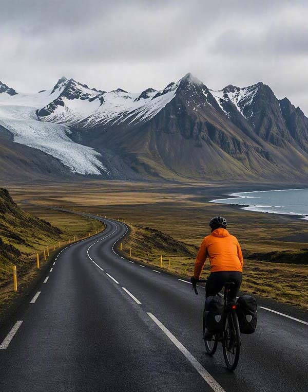 Cyclists on Icelandic Road