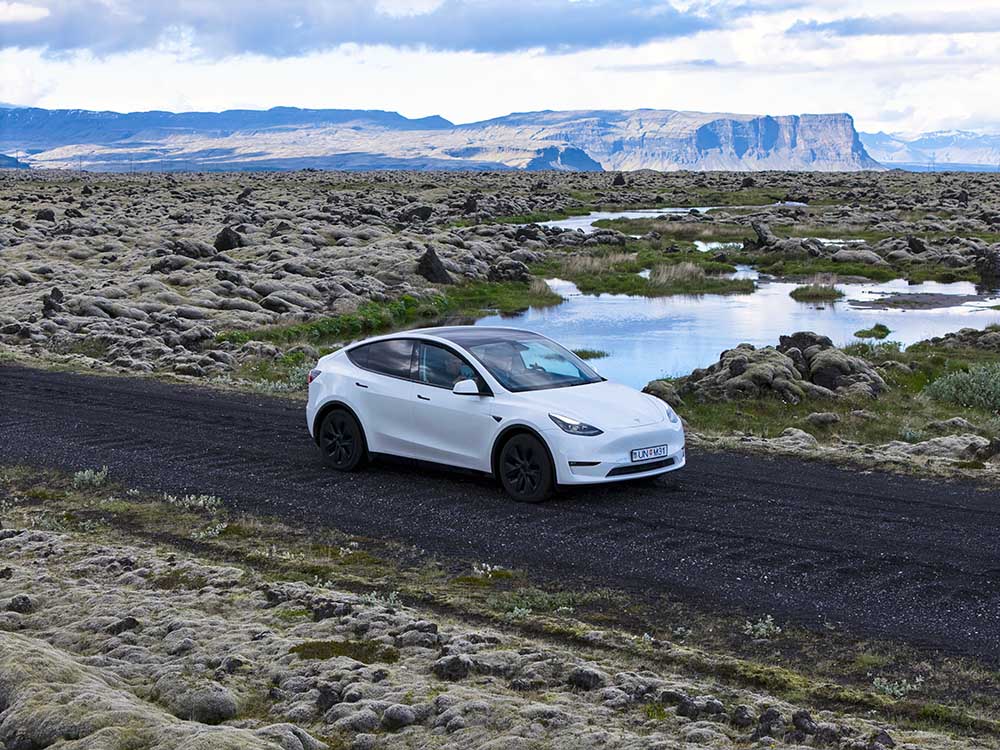 Tesla model Y from Holdur Car Rental - Europcar in Iceland