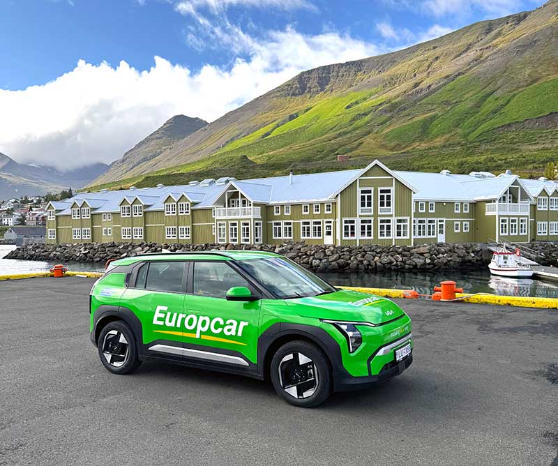 Green Europcar in Siglufjordur