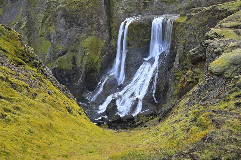 Waterfall in Fjadrargljufur Canyon