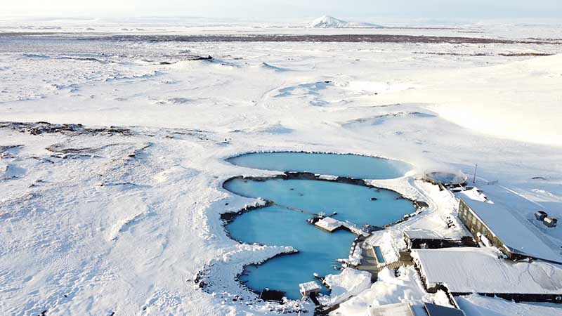 Visiting the Myvatn Nature Baths in Winter Time
