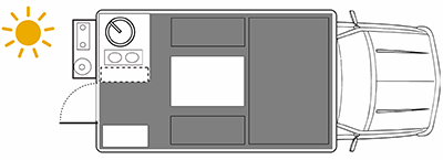 4x4 camper floorplan day