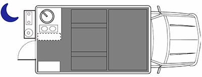 4x4 camper floorplan night