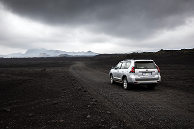 The Toyota Landcuiser is a popular 4x4 SUV at Holdur car rental in Iceland