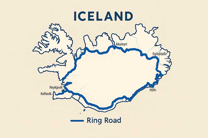 Iceland Ring Road Map
