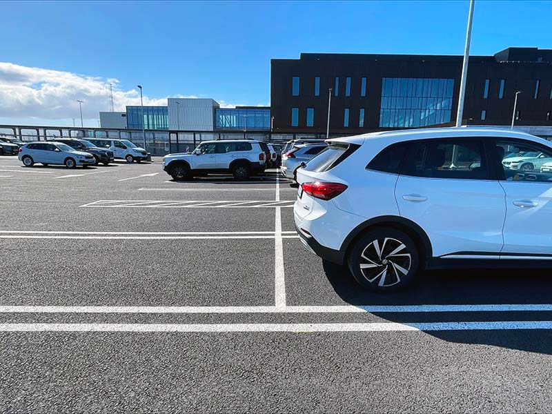 rental cars parked at keflavik international airport